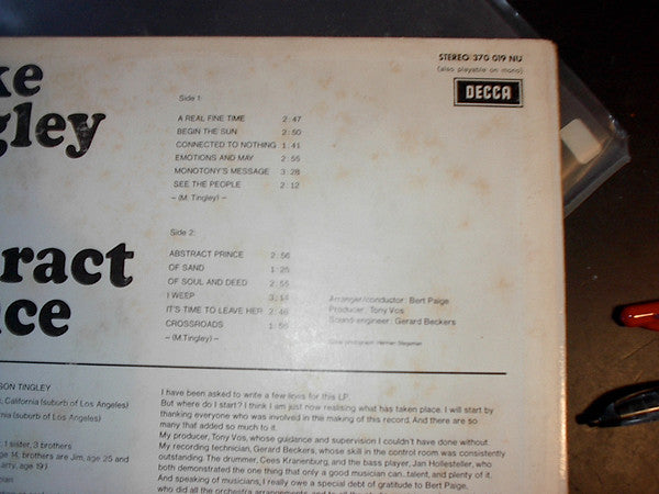 Mike Tingley : The Abstract Prince (LP, Album)