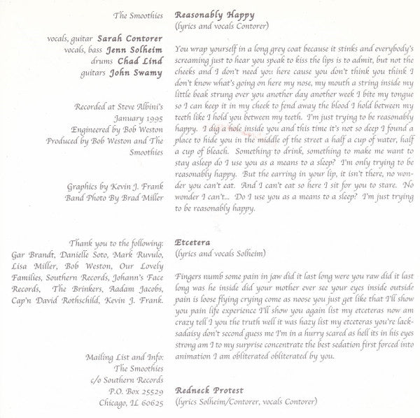 Smoothies : Reasonably Happy (7")