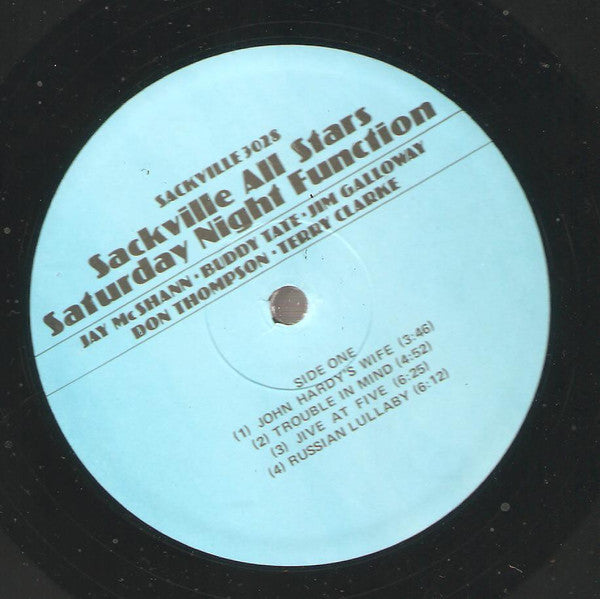 Sackville All Stars : Jay McShann, Buddy Tate, Jim Galloway, Don Thompson (2) & Terry Clarke : Saturday Night Function (LP, Album)