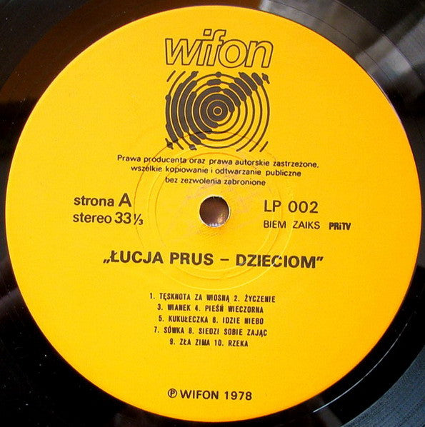Łucja Prus : Łucja Prus Dzieciom (LP, Album)