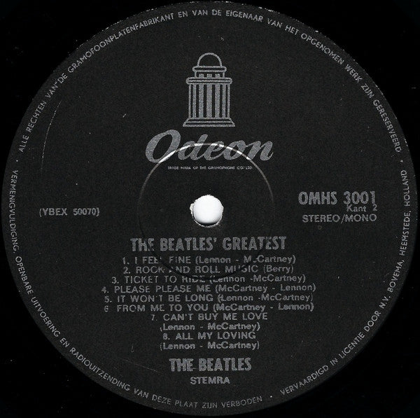 The Beatles : Beatles' Greatest (LP, Comp, Mono, RE)