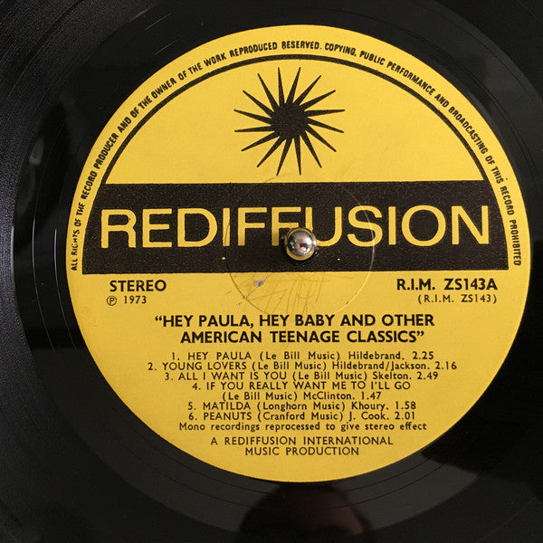 Various : Hey Paula, Hey Baby & Other Teenage Classics (LP, Comp)