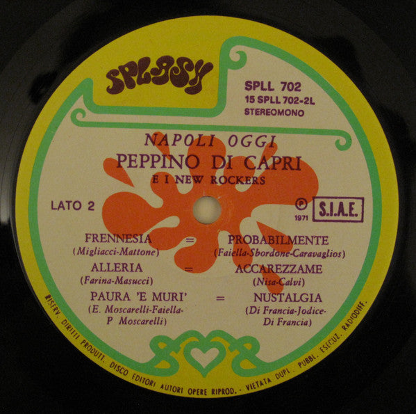 Peppino Di Capri E I New Rockers : Napoli Ieri Napoli Oggi (LP, Album, Vel)
