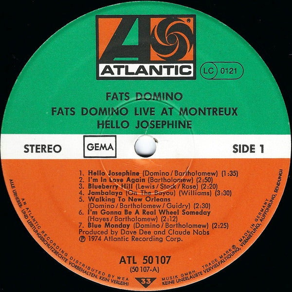 Fats Domino : Fats Domino Live At Montreux 'Hello Josephine' (LP, Album, RE)