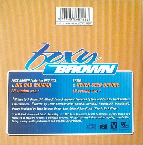 Foxy Brown Featuring Dru Hill / EPMD : Big Bad Mamma / Never Seen Before (CD, Single, Car)