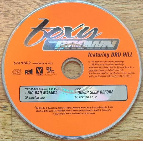 Foxy Brown Featuring Dru Hill / EPMD : Big Bad Mamma / Never Seen Before (CD, Single, Car)