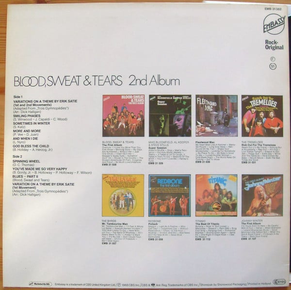 Blood, Sweat And Tears : 2nd Album (LP, Album, RE)