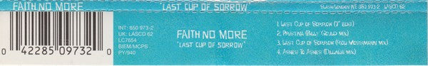 Faith No More : Last Cup Of Sorrow (CD, Single)