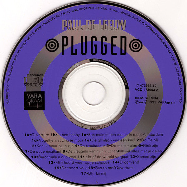 Paul de Leeuw : Plugged (CD, Album, RE)