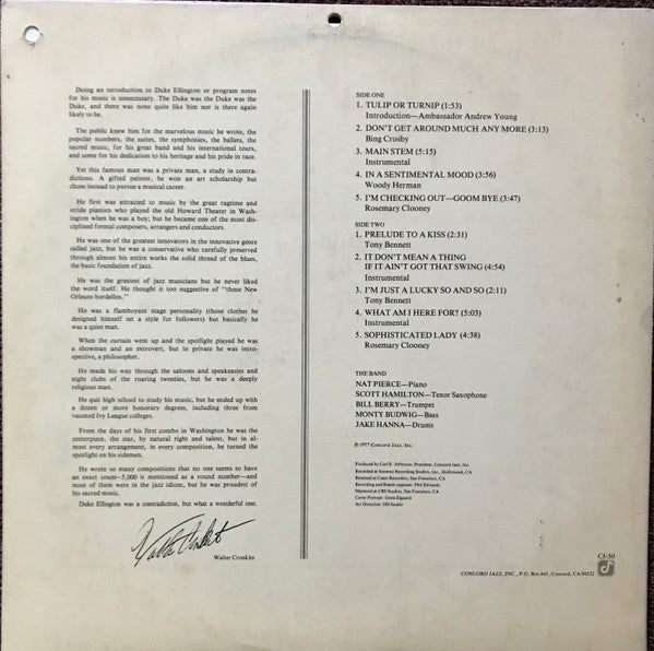 Bing Crosby • Tony Bennett • Rosemary Clooney • Woody Herman : A Tribute To Duke (LP, Album)