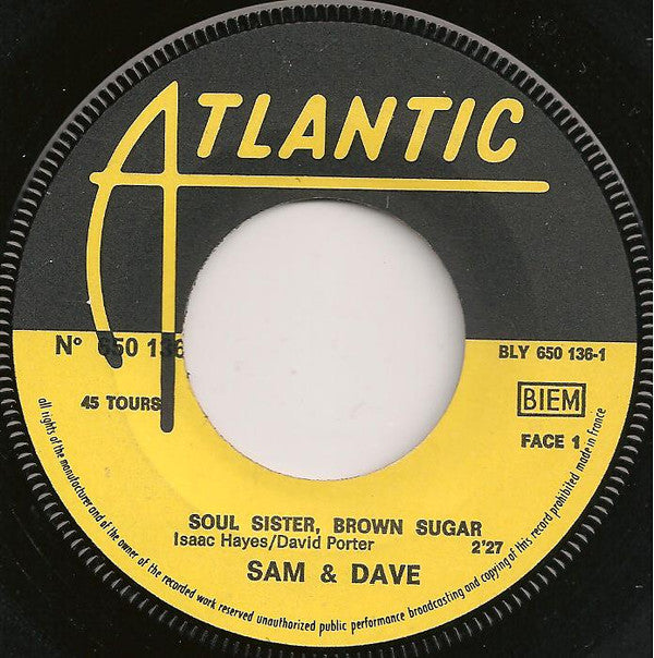 Sam & Dave : Soul Sister, Brown Sugar (7")