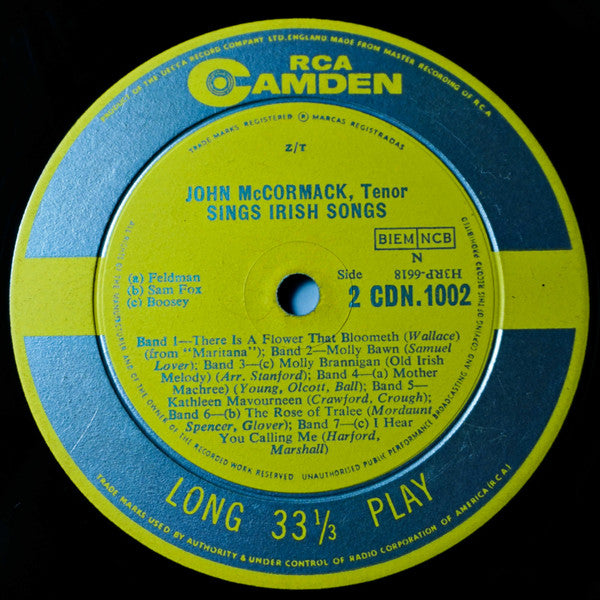 John McCormack (2) : John McCormack Sings Irish Songs (LP, Comp, Mono)