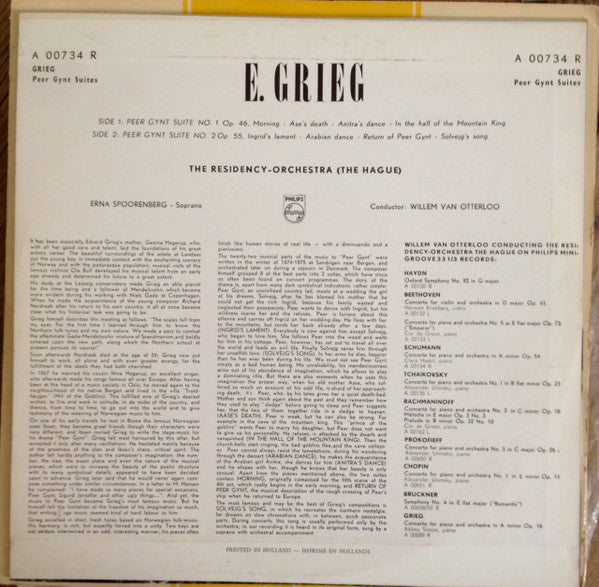Edvard Grieg : Peer Gynt Suites (10", Album)