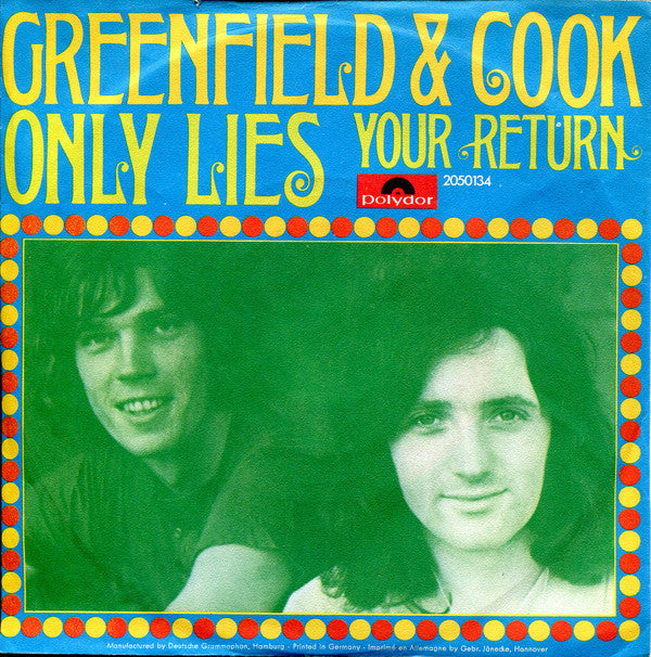 Greenfield & Cook : Only Lies  (7", Single)