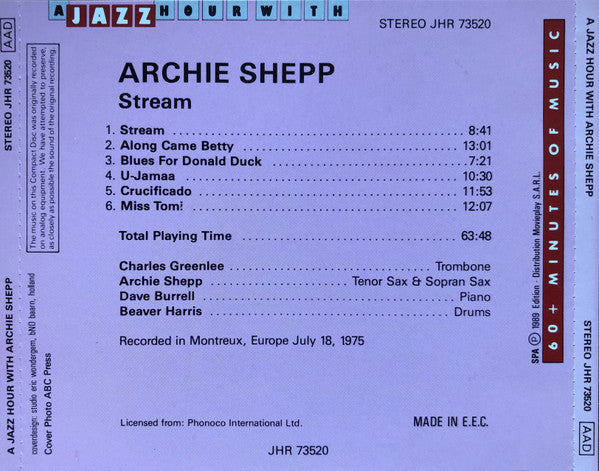 Archie Shepp : Stream (CD, Comp)