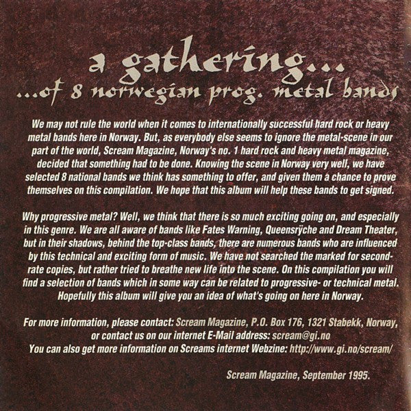 Various : A Gathering... Of 8 Norwegian Prog. Metal Bands (2xCD, Comp)