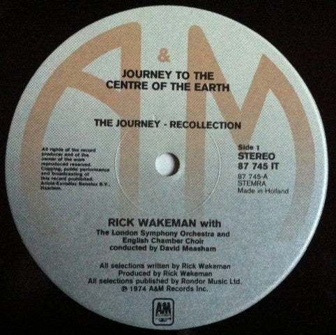 Rick Wakeman : Journey To The Centre Of The Earth (LP, Album, Gat)