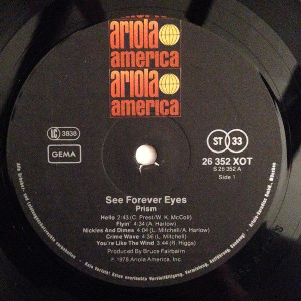 Prism (7) : See Forever Eyes (LP, Album)