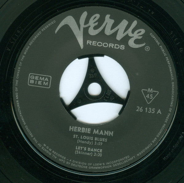 Herbie Mann : St. Louis Blues / Let's Dance / Tenderly / Strike Up The Band (7", EP)