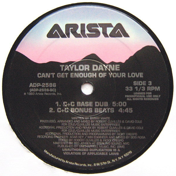 Taylor Dayne : Can't Get Enough Of Your Love (2x12", Promo, Gat)