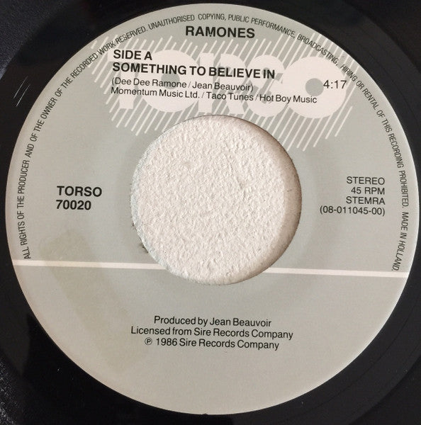 Ramones : Something To Believe In (7", Single)