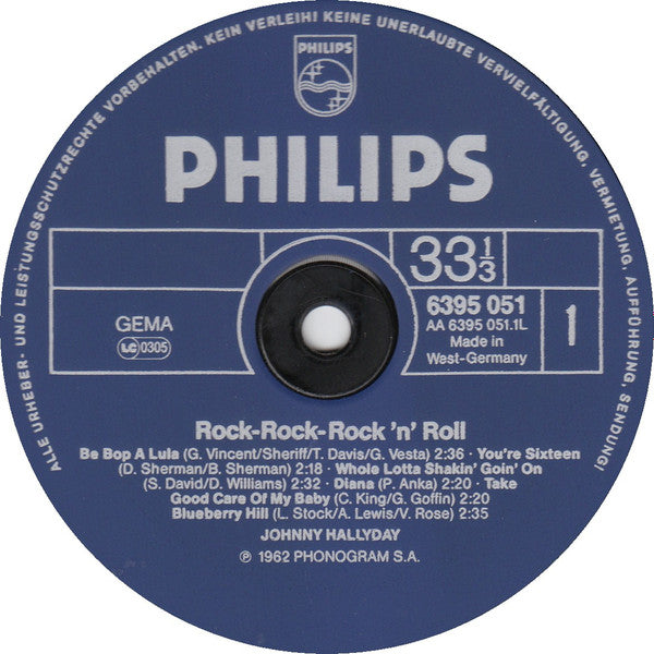 Johnny Hallyday : Rock! Rock! Rock 'N' Roll (LP, Comp, RE)