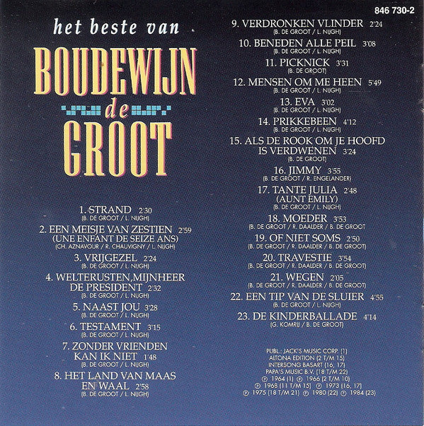 Boudewijn de Groot : Het Beste Van Boudewijn De Groot (CD, Comp)
