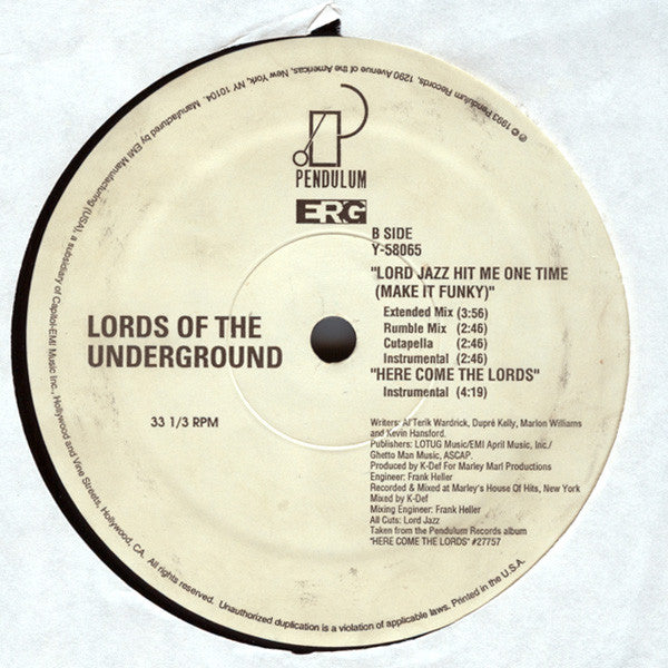 Lords Of The Underground : Here Come The Lords (12")