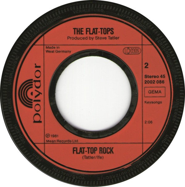 The Flat-Tops : The Bop Won't Stop (7", Single)