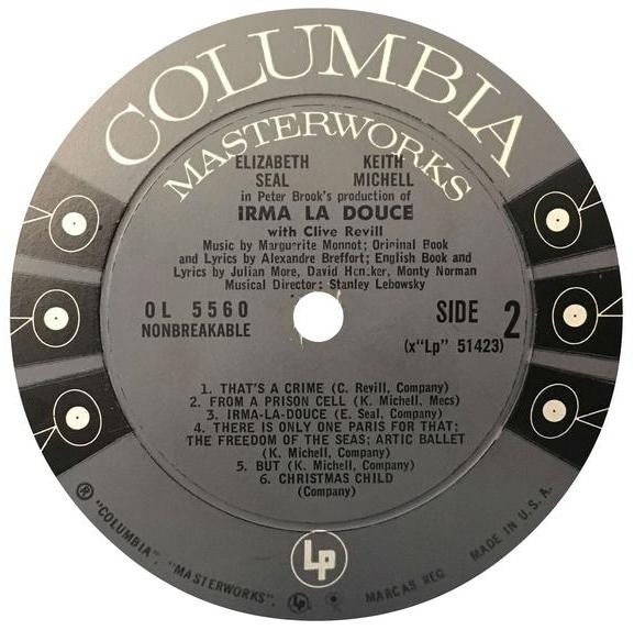 David Merrick (2) Presents Elizabeth Seal And Keith Michell : Irma La Douce (Original Broadway Cast) (LP, Album, Mono)