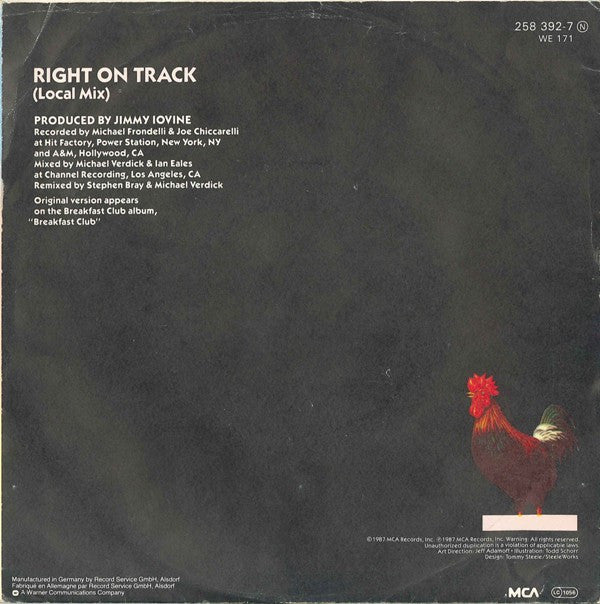 Breakfast Club : Right On Track (7", Single)