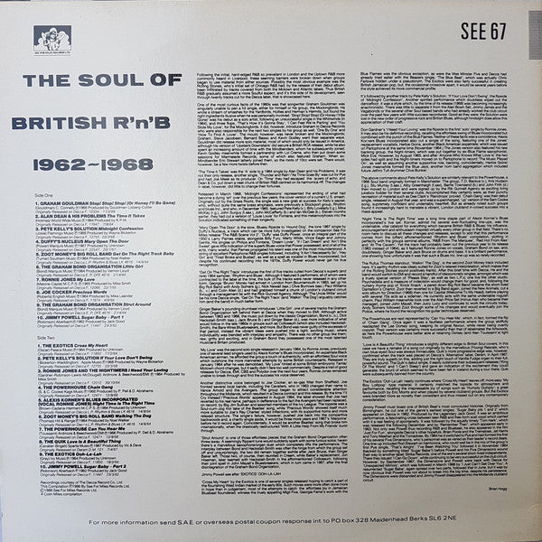 Various : The Soul Of British R'n'B 1962-1968 (LP, Comp, Mono)