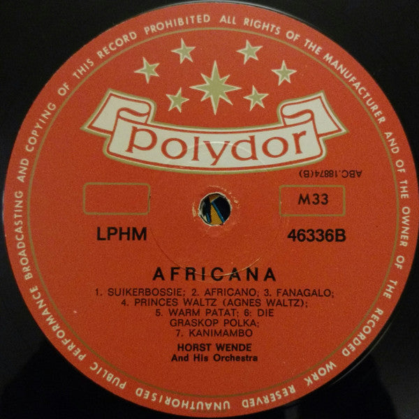 Horst Wende Und Sein Orchester : Africana (LP, Album, Mono)