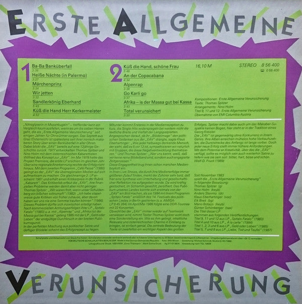 EAV (Erste Allgemeine Verunsicherung) : Erste Allgemeine Verunsicherung (LP, Comp, Big)