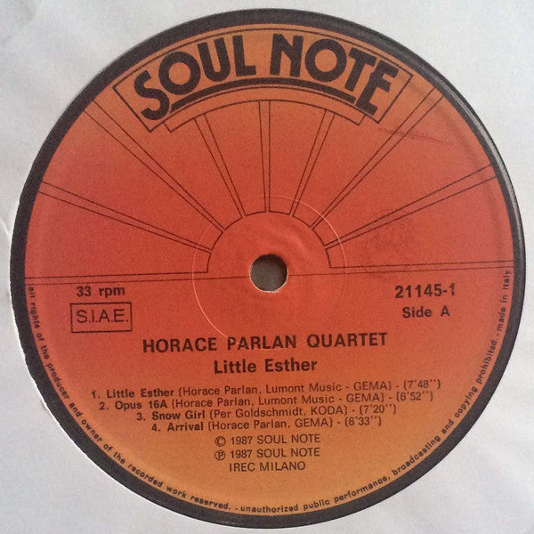 Horace Parlan Quartet : Little Esther (LP, Album)