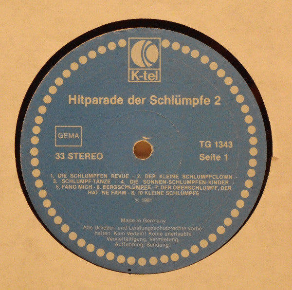 Die Schlümpfe* : Hitparade Der Schlümpfe 2 (LP, Album)