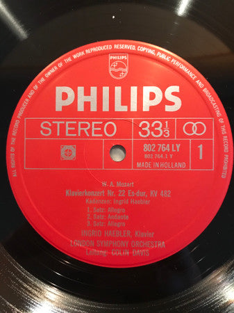 Ingrid Haebler, Wolfgang Amadeus Mozart, London Symphony Orchestra, Sir Colin Davis : Klavierkonzert Nr. 22 Es-Dur, KV 482 / Klavierkonzert Nr. 18 B-Dur, KV 456 (LP, Gat)