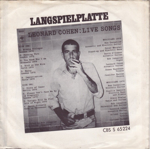 Leonard Cohen : Passing Through / Nancy (7", Single)