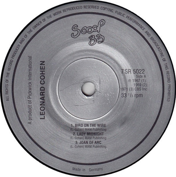 Leonard Cohen : Leonard Cohen (7", Album, Comp)