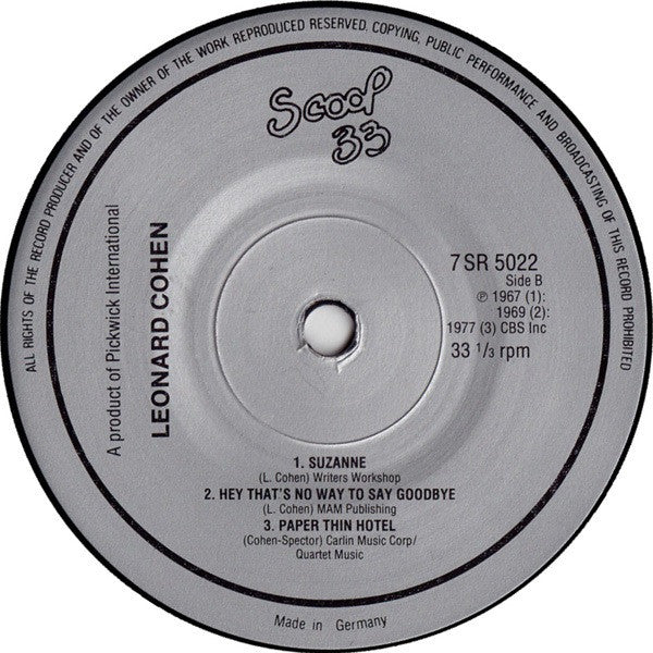 Leonard Cohen : Leonard Cohen (7", Album, Comp)