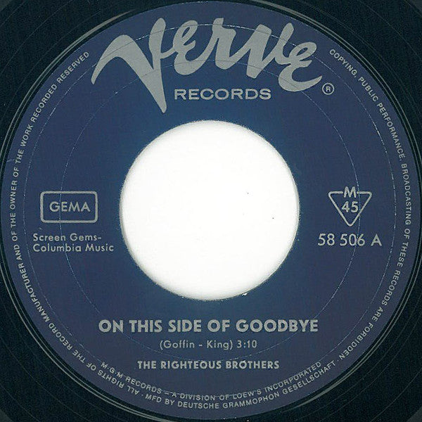 The Righteous Brothers : On This Side Of Goodbye (7", Single, Mono)