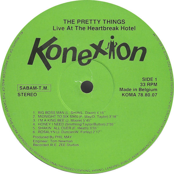 The Pretty Things : Live At The Heartbreak Hotel (LP, Album)
