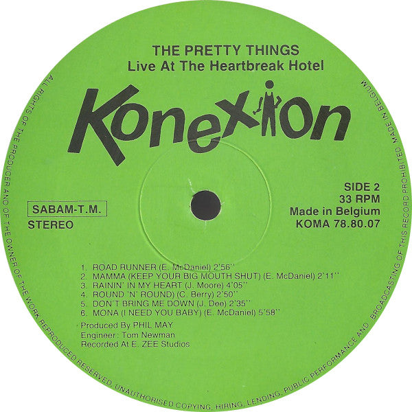 The Pretty Things : Live At The Heartbreak Hotel (LP, Album)