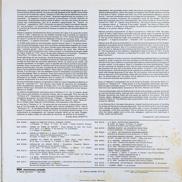 Tomaso Albinoni, I Solisti Veneti / Claudio Scimone : Douze Concertos Op. V (2xLP)