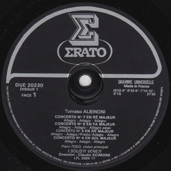 Tomaso Albinoni, I Solisti Veneti / Claudio Scimone : Douze Concertos Op. V (2xLP)