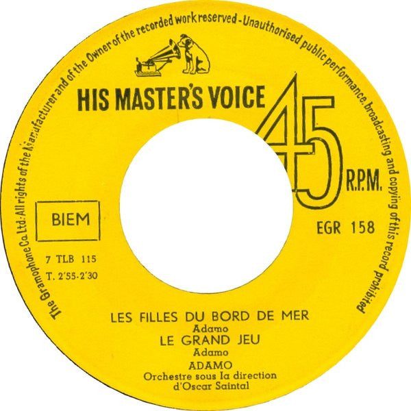 Adamo : Les Filles Du Bord De Mer (7", EP)