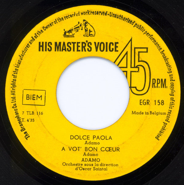 Adamo : Les Filles Du Bord De Mer (7", EP)