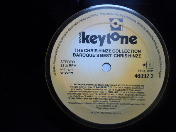 Chris Hinze : Baroque's Best - Bach Mozart Telemann Vivaldi (LP)