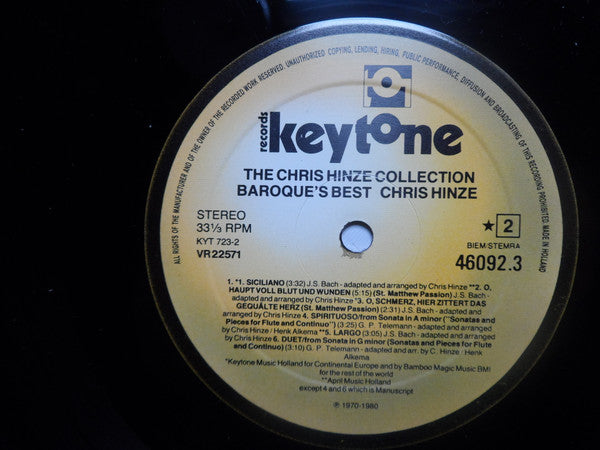 Chris Hinze : Baroque's Best - Bach Mozart Telemann Vivaldi (LP)