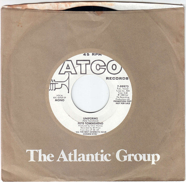 Pete Townshend : Uniforms (7", Single, Mono, Promo, Spe)